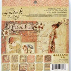 2 Graphic 45 A LADIES DIARY 6" x 6" Scrapbook Card Making Paper Pads 48 Sheets